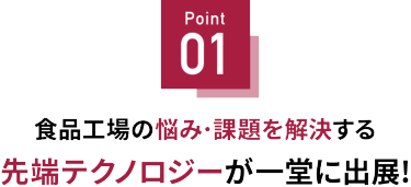 Point 01 先端テクノロジーが一堂に出展！